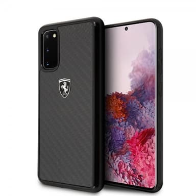 Ferrari Samsung Galaxy S20 Cover Kulfibertekstur Sort