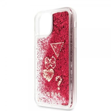 Guess iPhone 11 Pro Cover Glitter Hearts Rød