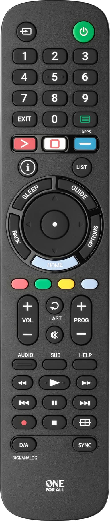 One For All URC 4912 Sony TV fjernbetjening