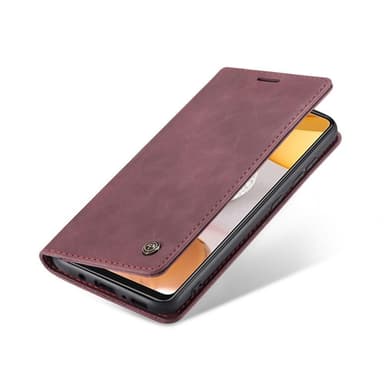 CASEME Retro tegnebog taske til Samsung Galaxy S21 Vinrød