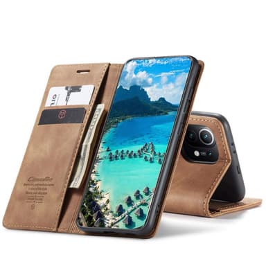 CASEME Retro tegnebog taske til Xiaomi Mi 11 - Brun