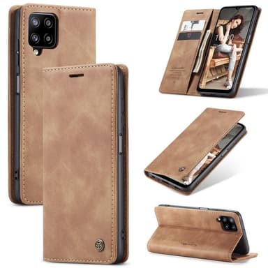 CASEME Retro Pung Taske til Samsung Galaxy A12 - Brun