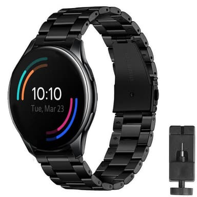 OnePlus Watch 46mm rustfrit stål armbånd - sort