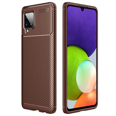 Carbon silikone cover Samsung Galaxy A22 4G  - brun
