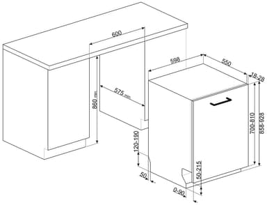 Smeg opvaskemaskine STL252CH fuldintegreret