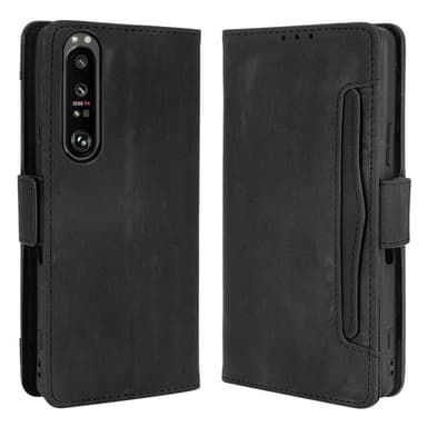 Wallet Stand Flip-telefonetui til Sony Xperia 1 III - Sort