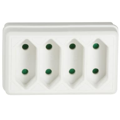 Grenstik med 4 Euro-stik Hvid