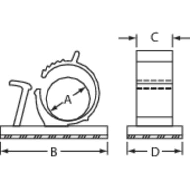 TRU COMPONENTS Fastgørelsessokkel Selvklæbende 543200