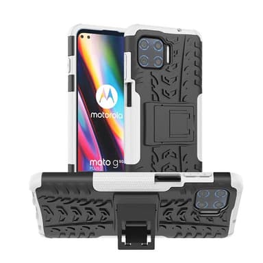 Stødbestandigt cover med stativ Motorola Moto G 5G Plus  - hvid