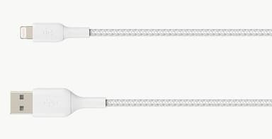 Belkin CAA002BT1MWH, 1 m, Lightning, USB A, Hanstik, Hanstik, Hvid