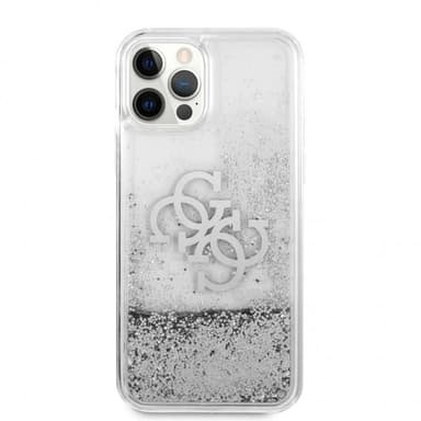 Guess iPhone 12 Pro Max Cover Liquid Glitter Sølv Klar