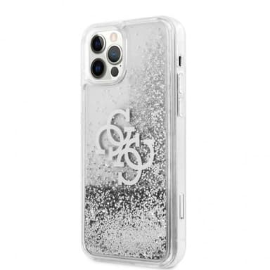 Guess iPhone 12 Pro Max Cover Liquid Glitter Sølv Klar