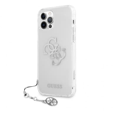 Guess iPhone 12 Pro Max Cover 4G Logo Sølv Klar