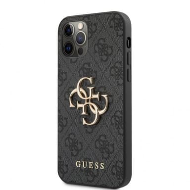 Guess iPhone 12/iPhone 12 Pro Cover Metal Logo Grå