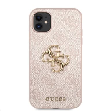 Guess iPhone 11 Cover Metal Logo Lyserød
