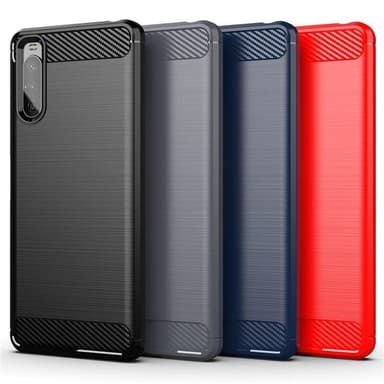 SKALO Sony Xperia 10 III Armor Carbon Stødsikker TPU-cover - Blå