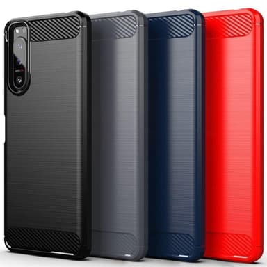 SKALO Sony Xperia 5 III Armor Carbon Stødsikker TPU-cover - Blå