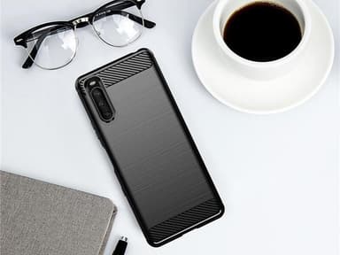 SKALO Sony Xperia 10 III Armor Carbon Stødsikker TPU-cover - Rød