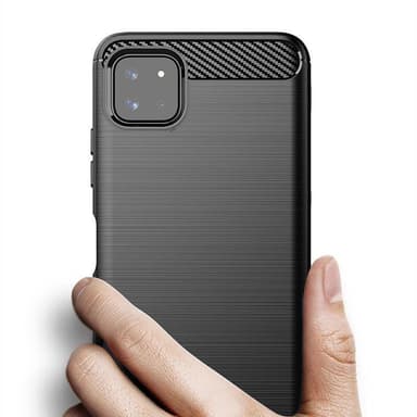 SKALO Samsung A22 5G Armor Carbon Stødsikker TPU-cover - Sort