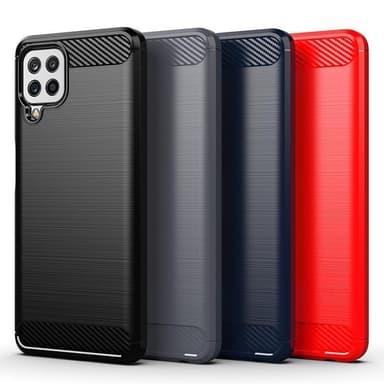 SKALO Samsung A22 4G Armor Carbon Stødsikker TPU-cover - Sort