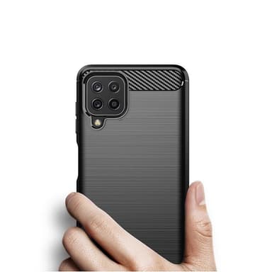 SKALO Samsung A22 4G Armor Carbon Stødsikker TPU-cover - Sort