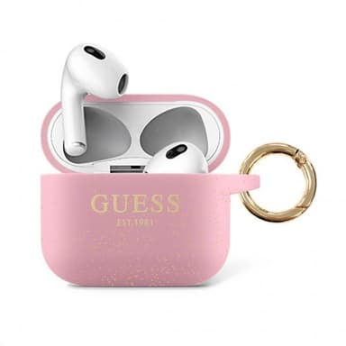 Guess AirPods 3 Cover Printed Logo Lyserød
