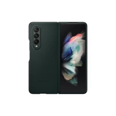 Samsung Original Galaxy Z Fold3 Cover Leather Cover Grøn