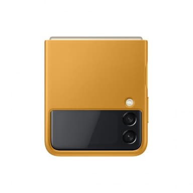 Samsung Original Galaxy Z Flip 3 Cover Leather Cover Mustard