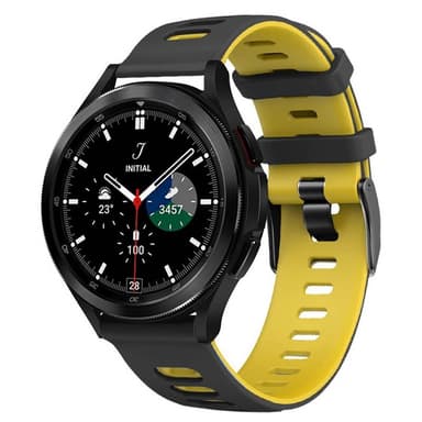 Twin Sport Armband Samsung Galaxy Watch 4 Classic (46mm)- Sort/gul