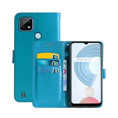 Wallet Cover 3-kort Realme C21  - Lyseblå