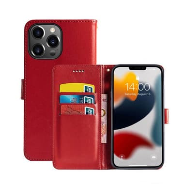Apple iPhone 13 Pro Max Wallet Cover 3-kort  - rød