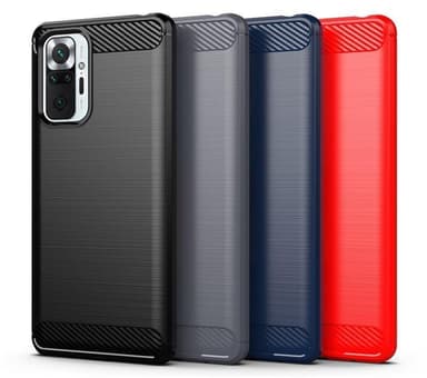 SKALO Xiaomi Redmi Note 10 Pro Armor Carbon Stødsikker TPU-cover - Sort