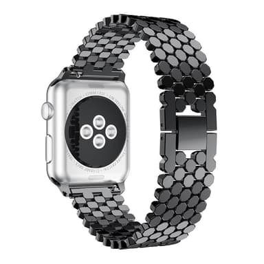 SKALO Fish Scale Armbånd i metal Apple Watch 42/44/45/49mm - Sort