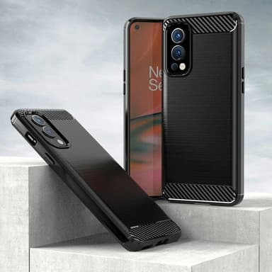 SKALO OnePlus Nord 2 Armor Carbon Stødsikker TPU-cover - Sort