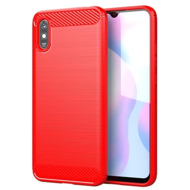 SKALO Xiaomi Redmi 9A Armor Carbon Stødsikker TPU-cover - Rød