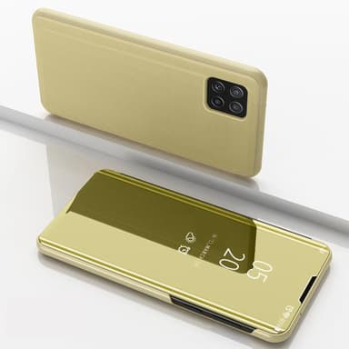 SKALO Samsung A22 5G Clear View Mirror Etui - Guld