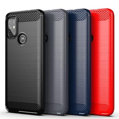 SKALO Moto G30 Armor Carbon Stødsikker TPU-cover - Sort