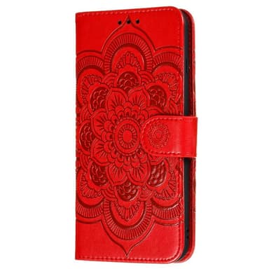 SKALO Samsung A22 4G Mandala Flip Cover - Rød