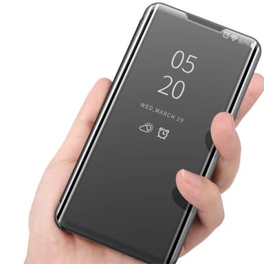 SKALO Samsung A22 4G Clear View Mirror Etui - Sølv