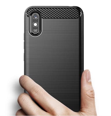 SKALO Xiaomi Redmi 9A Armor Carbon Stødsikker TPU-cover - Grå