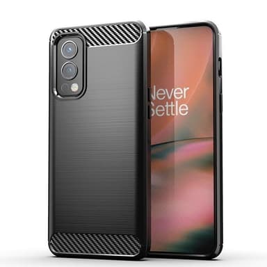 SKALO OnePlus Nord 2 Armor Carbon Stødsikker TPU-cover - Sort