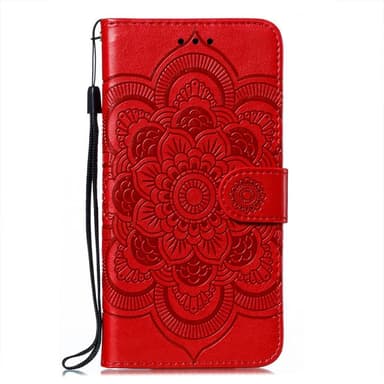 SKALO Samsung A22 4G Mandala Flip Cover - Rød