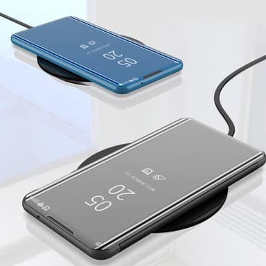 SKALO Samsung A22 4G Clear View Mirror Etui - Sølv