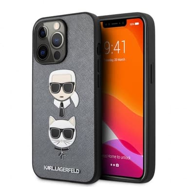 Karl Lagerfeld iPhone 13 Pro Cover Saffiano Sølv