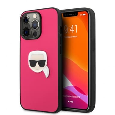 Karl Lagerfeld iPhone 13 Pro Cover Metal Logo Lyserød