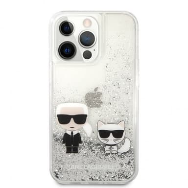 Karl Lagerfeld iPhone 13 Pro Cover Liquid Glitter Sølv