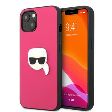 Karl Lagerfeld iPhone 13 Mini Cover Metal Logo Lyserød