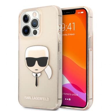 Karl Lagerfeld iPhone 13 Pro Cover Full Glitter Guld