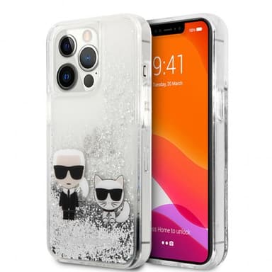 Karl Lagerfeld iPhone 13 Pro Cover Liquid Glitter Sølv
