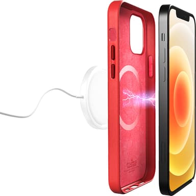 iPhone 12/iPhone 12 Pro Cover SKYMAG Leather Look Rød